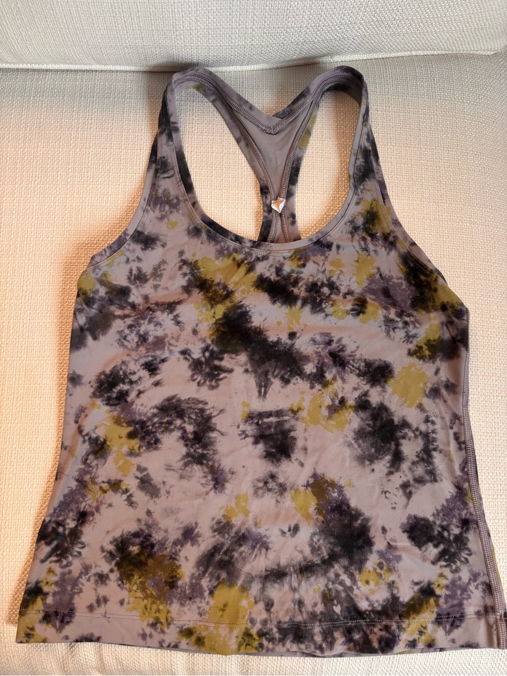 Women’s Tie-Dye Racerback Tank Top in Olive & Gray